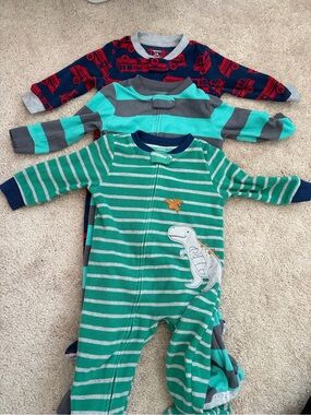 Carters Fleece Footed One-Piece Pajama Bundle - 18m